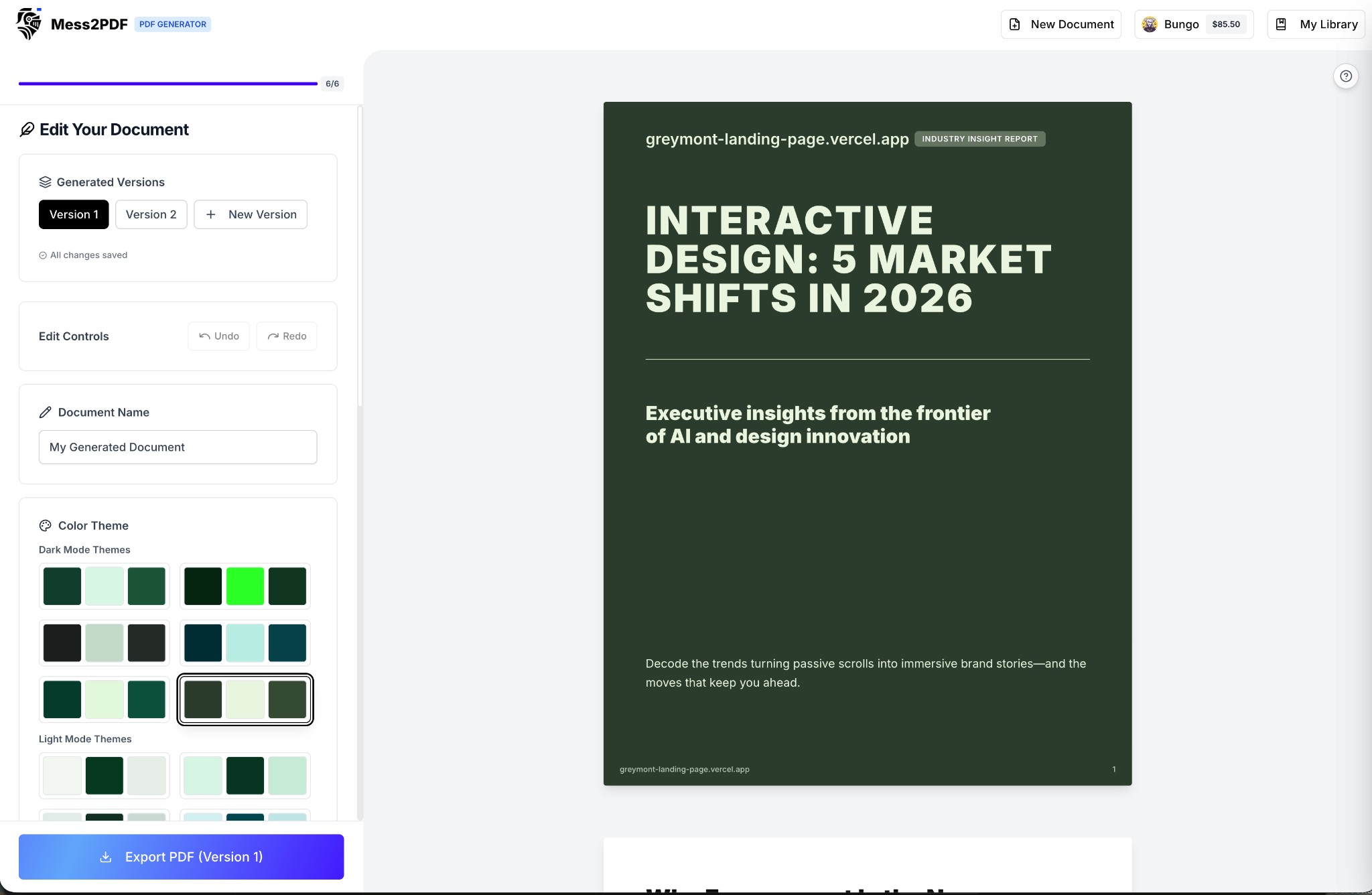 Mess2PDF app overview